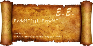 Erdélyi Ernő névjegykártya