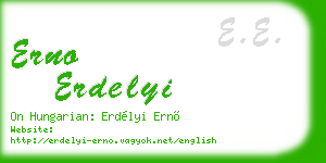 erno erdelyi business card