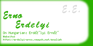 erno erdelyi business card